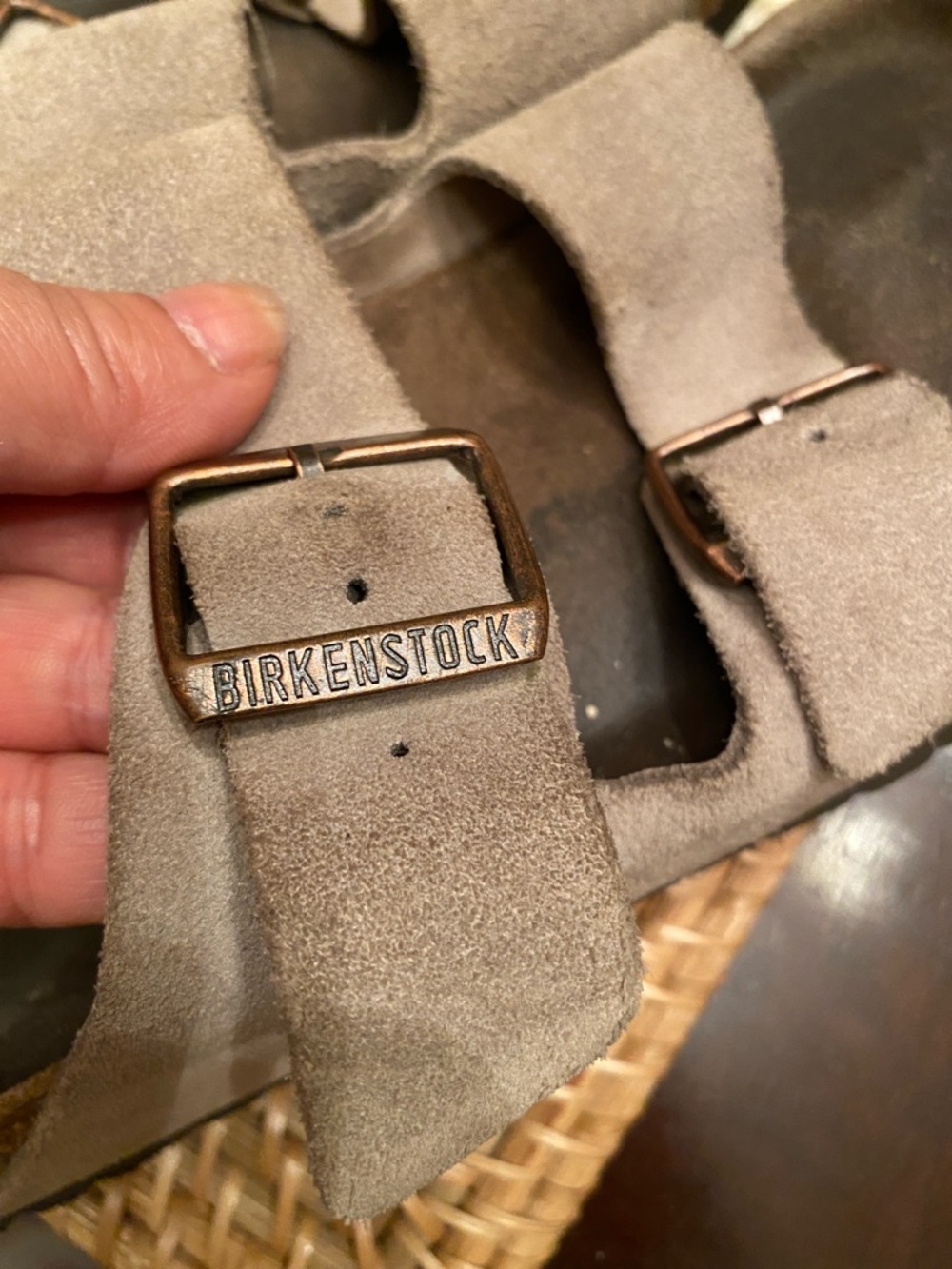 Birkenstock Arizona Suede Double Strap Sandals in Grey Taupe - Picture 8 of 9